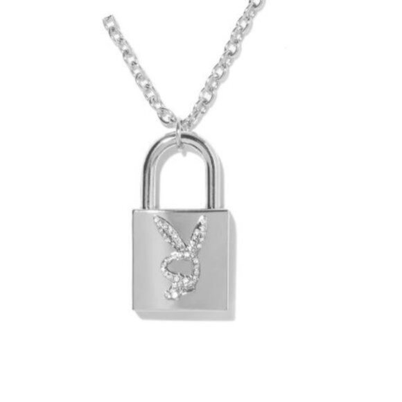 Playboy CZ Padlock Choker Chain - Picture 3 of 5